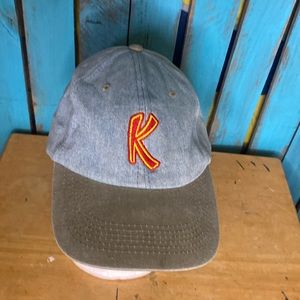Vintage Kahlua embroidered denim hat adjustable Velcro strap made in Hong Kong